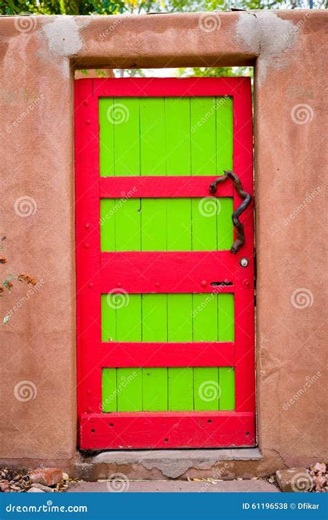 Colorful Santa Fe Gallery Door Stock Photo Image Of Southwestern