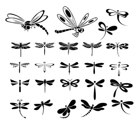 24 Dragonfly Clipart Cute Dragonfly Svg Silhouette Design Cut | Etsy