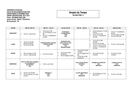PDF Télécharger emploi du temps dut informatique villetaneuse Gratuit