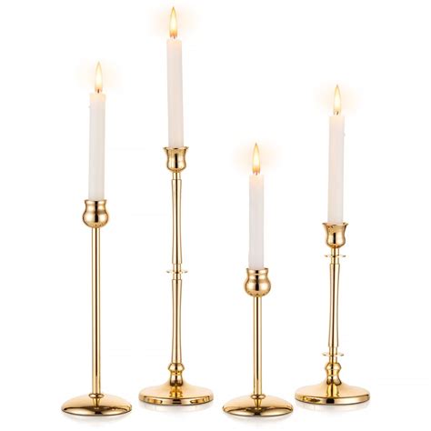 Nuptio Candlestick Holders Black And Gold Set Of 3 Candle Holders For Taper Candles 851113