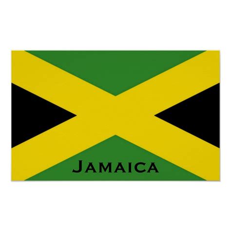 Jamaican Flag To The Edge With Jamaica Word Poster Zazzle Jamaican