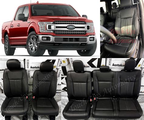 2019 20 Ford F 150 Xlt Supercrew Katzkin Black Leather Seat Covers Lar Touch Ups