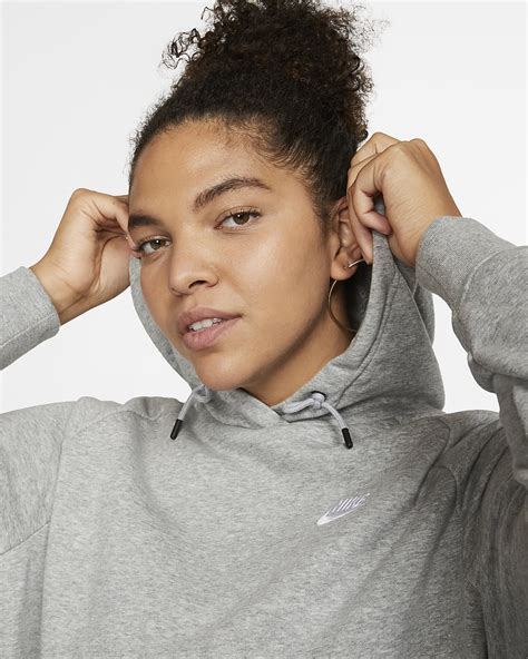 Nike Sportswear Essential Womens Fleece Pullover Hoodie Plus Size