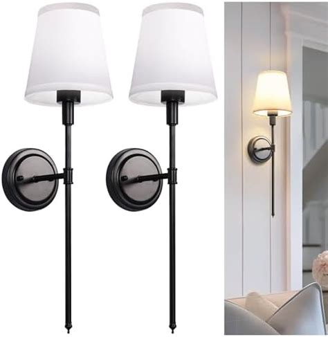 L LOHAS LED Black Wall Sconces Sets Of 2 Bathroom Vanity Sconces Wall