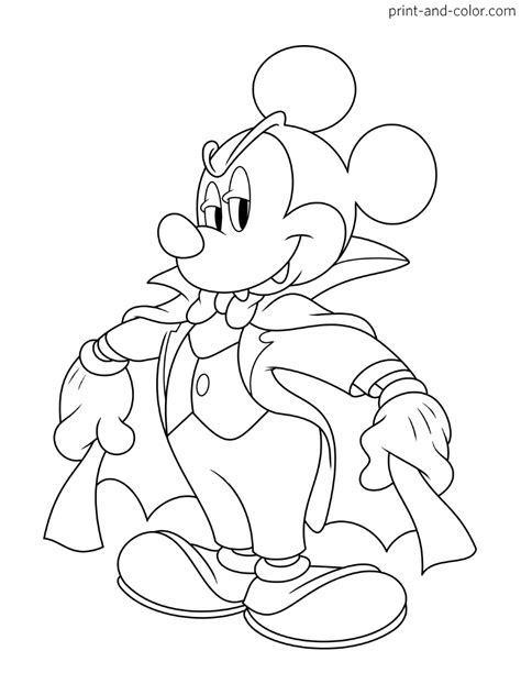 Mickey Mouse Halloween Coloring Pages Print And