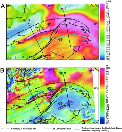 A Bouguer Anomaly Map Of The Gasp Peninsula B Residual Total