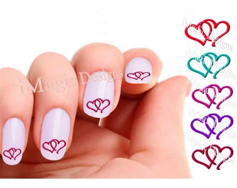 Valentine Waterslide Nail Decals Stickers Heart Nail Art Etsy Bird