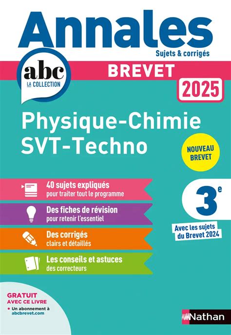 Annales Abc Du Brevet Physique Chimie Svt Technologie E