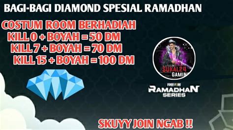 Live Ff Custom Room Berhadiah Diamond Youtube