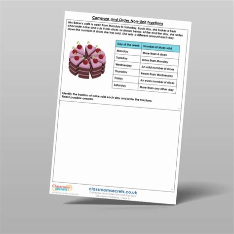 Compare And Order Non Unit Fractions Reasoning And Problem Solving