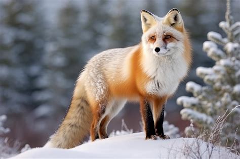 Premium AI Image | a fox standing in the snow