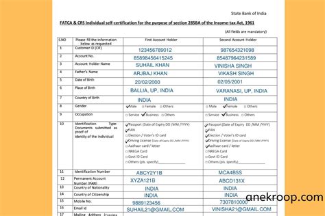 Fatca Form कैसे भरें How To Fill Fatca Form