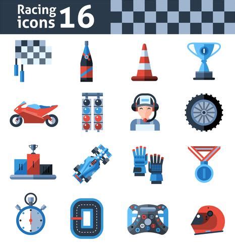 Racing Icons Set 462914 Vector Art at Vecteezy