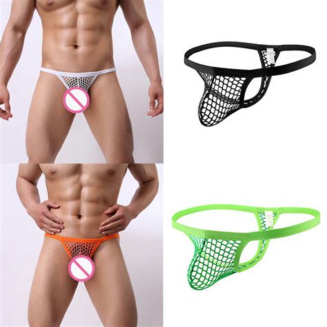 Sexy Men Lingerie Mesh See Through Pouch G String Thong Bikini Briefs Underwear Ebay