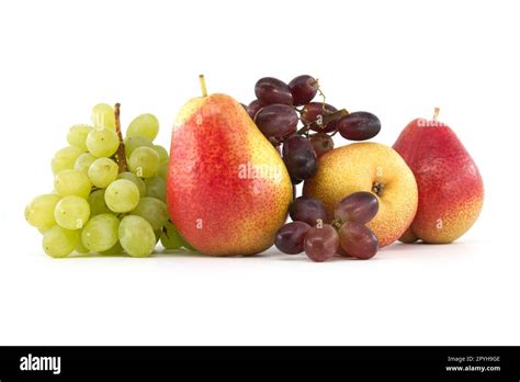 Multivitamin And Juicy Rich Fruits Over White Background Stock Photo