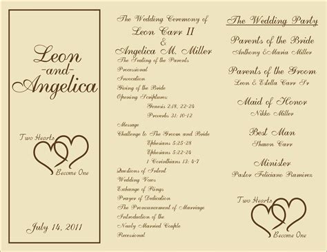 Printable Wedding Program Template Free