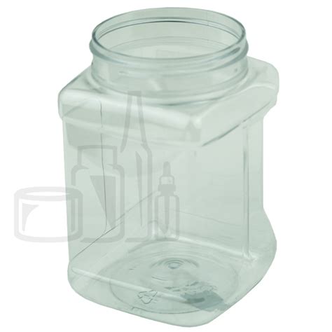 32oz Clear PET Plastic Square Grip Jar 89 400 Liquid Bottles LLC