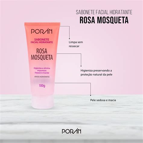 Sabonete Facial Hidratante Rosa Mosqueta G Poran Pr Bem