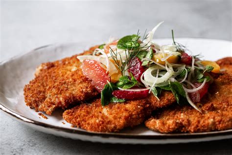 Escalope De Porc Pan E Croustillante Avec Salade D Agrumes