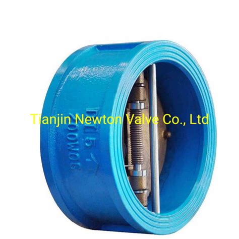 Wafer Type Dual Plate Non Return Check Valves Double Door Pn10 Pn16 Cast Ductile Iron Body