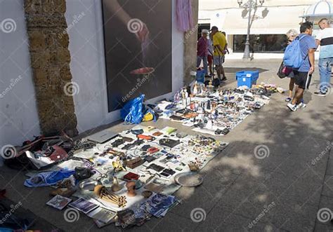 Flea Market Stalls In Cadiz Spain Editorial Stock Photo Image Of