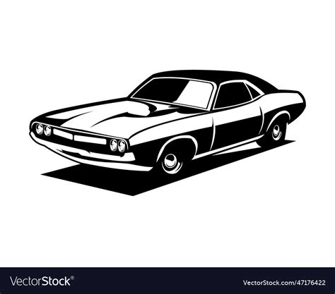 Dodge challenger 1968 silhouette design Royalty Free Vector