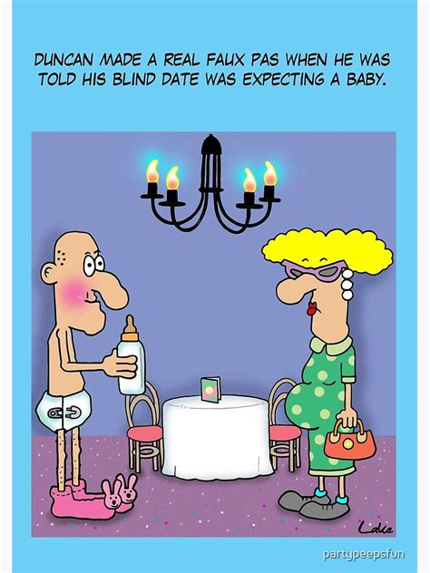 Funny Blind Date Cartoon Poster By Partypeepsfun Redbubble