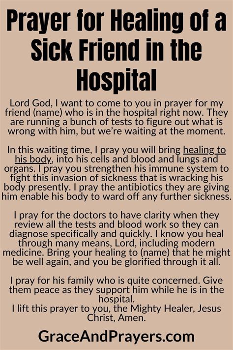 5 Powerful Prayers For Healing Of A Sick Friend Grace And Prayers In 2024 Prayers For