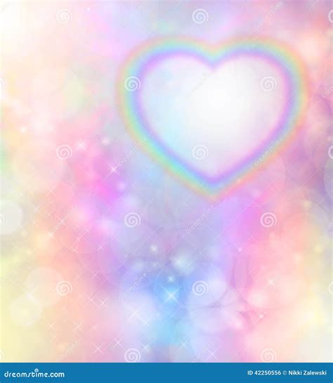 Rainbow Heart On Rainbow Bokeh Background Stock Illustration Image