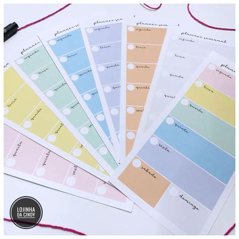 Bloco Planner Semanal Candy Color Elo7 Produtos Especiais