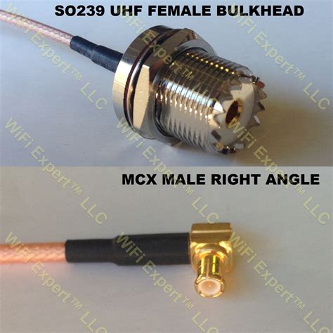 Lmr Uhf Female Bulkhead To Mcx Male Angle Coaxial Rf Pigtail Cable