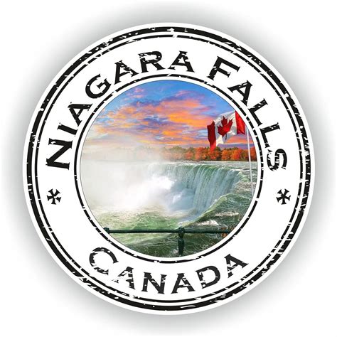 Niagara Falls Canada Sticker Round Flag For Laptop Book