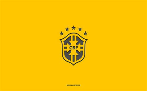 Download Wallpapers Brazil National Football Team Yellow Background