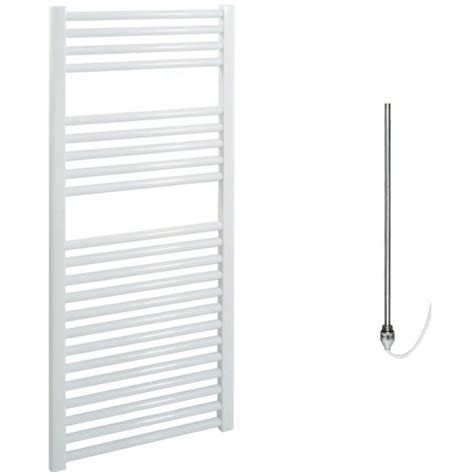 BRAY Straight Or Flat Heated Towel Rail Warmer Radiator White