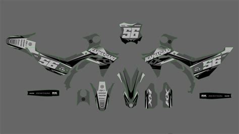 Kit déco Kawasaki 450 KXF 2024 Airon Gris Boutique Kit Déco Moto