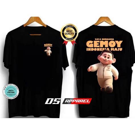 Jual KAOS PRABOWO GEMOY 2024 BERSAMA PRABOWO GEMOY READY SIZE S XXL