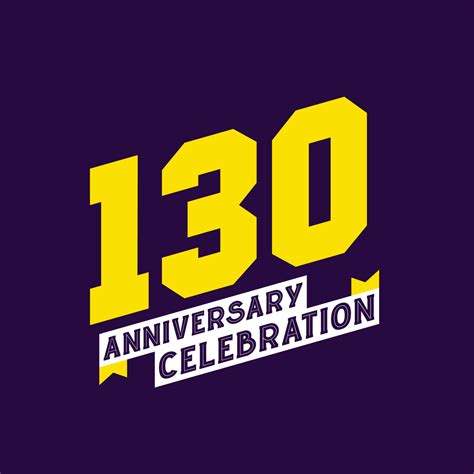 130th Anniversary Celebration Vector Design 130 Years Anniversary