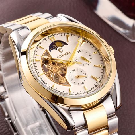 CHENXI Mechanical Watch Fashion Luxury Tourbillon Moon Phase Watches