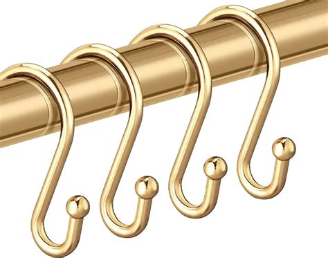 Gold Shower Curtain Rings Hooks Set Of 12 Chictie Decorative Shower Curtain Hooks