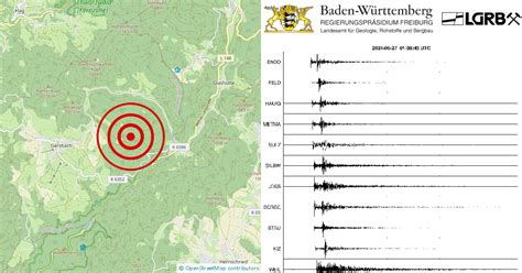 Erdbeben Bei Schopfheim Lkrs L Rrach Bw Am