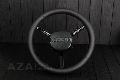 Steering Wheel Hummer H2 Carbon Fiber Perforated Leather Red Stripe