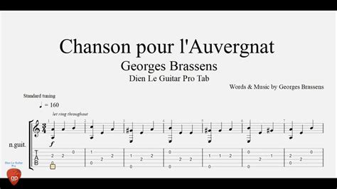 Chanson Pour L Auvergnat Guitar Lesson Tabs Youtube