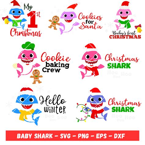 Christmas baby Shark, 60 Design Bundle, Baby Shark Christmas - Inspire ...