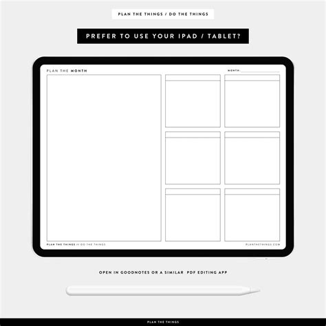 Monthly Planning Braindump Printable Monthly Overview Etsy