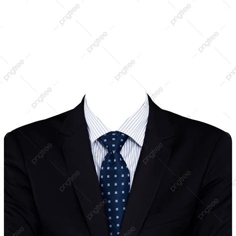 Formal Coat White Transparent Black Suit And Tie Coat Formal Id Photo