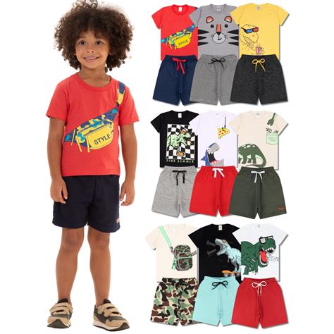 Kit Sortido Pe As De Roupas Infantil Menino Camisetas