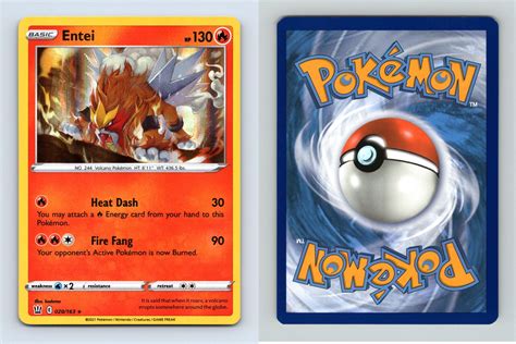 Entei Swsh Battle Styles Rare Holo Pokemon Tcg Card