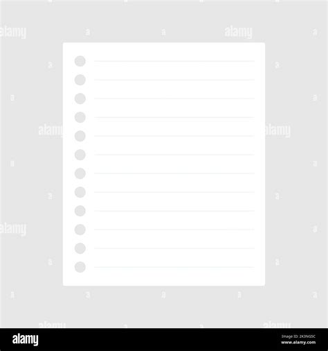 Realistic Lined Notepaper Paper Blank Empty Sheet Vector Isolated On