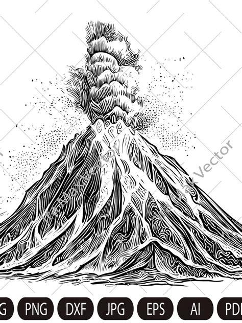 Volcano SVG Erupting Volcano SVG Lava SVG Volcano Clipart Volcano