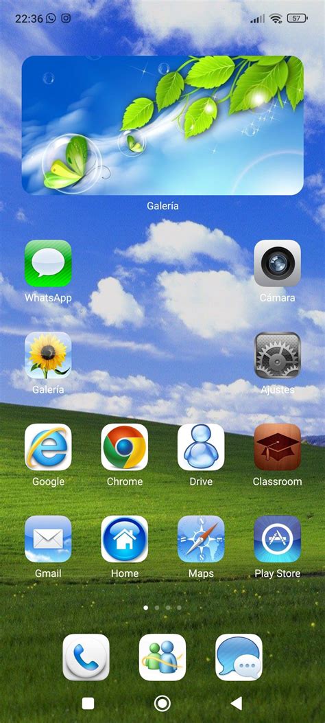 an image of the home screen of a cell phone with icons and symbols on it